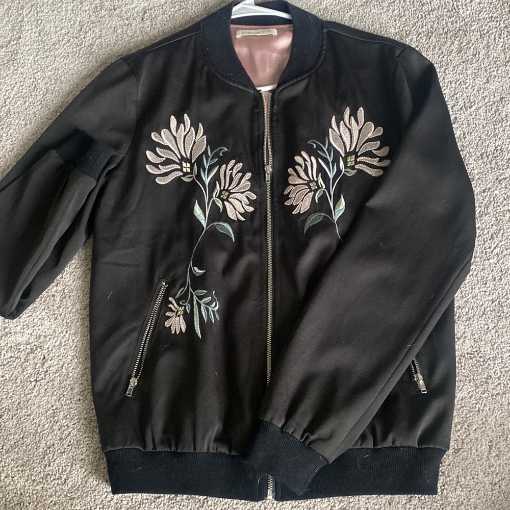 Black floral jacket